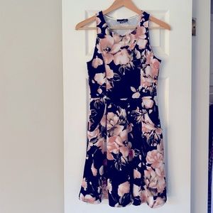 Aqua Floral Pocket Dress